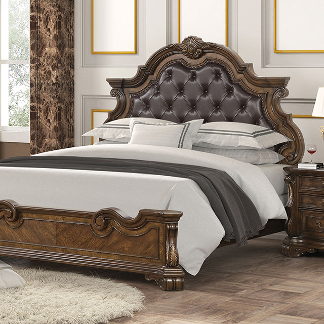 Leovanni 4 Pc Queen Bedroom Set Brown - U&U Home Budget Furniture (Carteret, NJ)