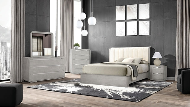 Osterley Queen & E.King Bed Grey & Black - U&U Home Budget Furniture (Carteret, NJ)