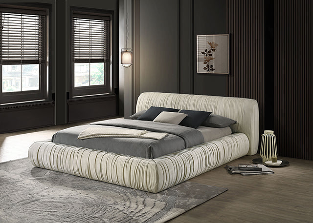 Palmdale Bed Black & Ivory - U&U Home Budget Furniture (Carteret, NJ)