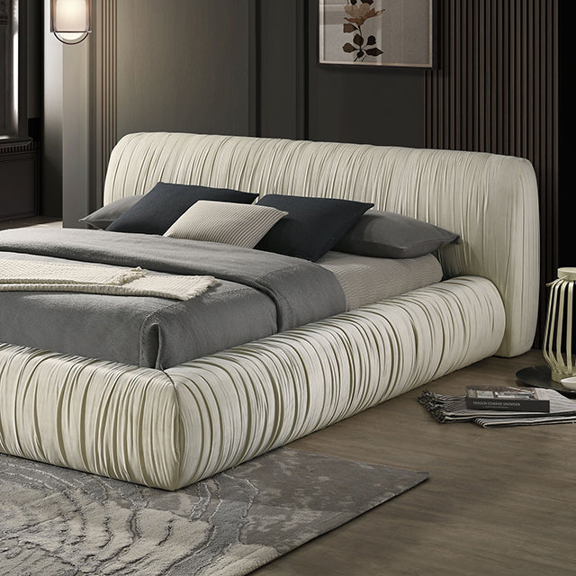 Palmdale Bed Black & Ivory - U&U Home Budget Furniture (Carteret, NJ)