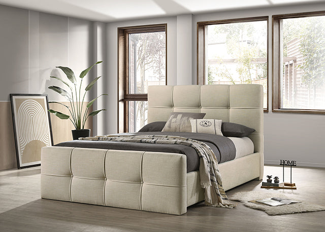 Merced Bed Gray & Ivory - U&U Home Budget Furniture (Carteret, NJ)