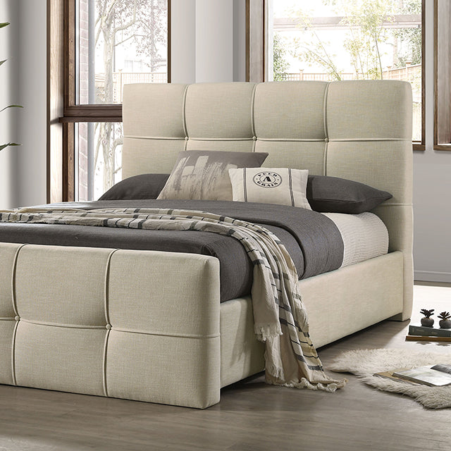 Merced Bed Gray & Ivory - U&U Home Budget Furniture (Carteret, NJ)