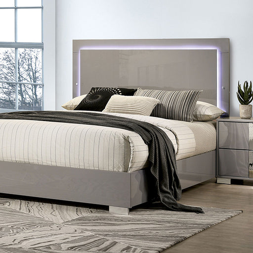 Sinistra Bed Beige, Black, White - U&U Home Budget Furniture (Carteret, NJ)