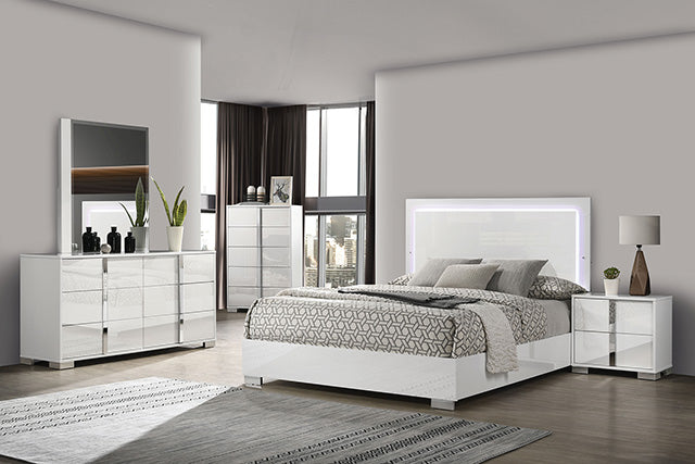 Sinistra Bed Beige, Black, White - U&U Home Budget Furniture (Carteret, NJ)