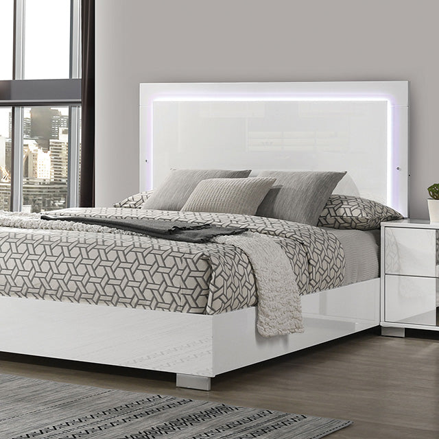 Sinistra Bed Beige, Black, White - U&U Home Budget Furniture (Carteret, NJ)