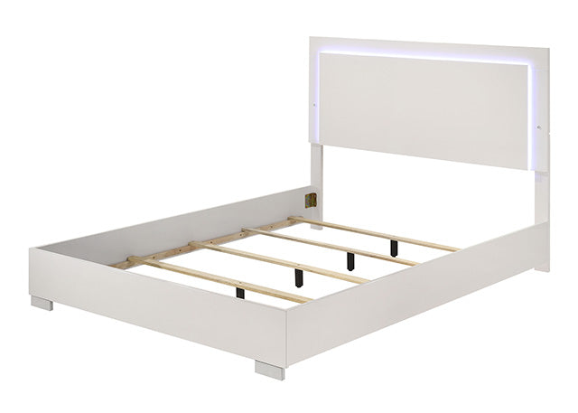 Sinistra Bed Beige, Black, White - U&U Home Budget Furniture (Carteret, NJ)