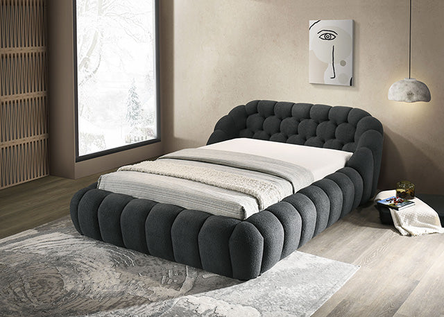 Newquay Bed Black, White, & Gray - U&U Home Budget Furniture (Carteret, NJ)