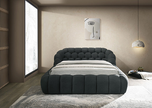 Newquay Bed Black, White, & Gray - U&U Home Budget Furniture (Carteret, NJ)
