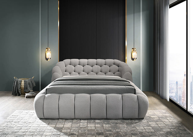 Newquay Bed Black, White, & Gray - U&U Home Budget Furniture (Carteret, NJ)