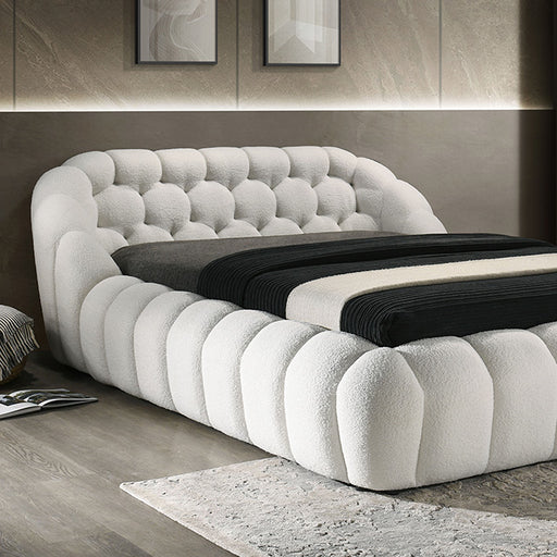 Newquay E.King & Queen Bed White, Grey, & Black - U&U Home Budget Furniture (Carteret, NJ)