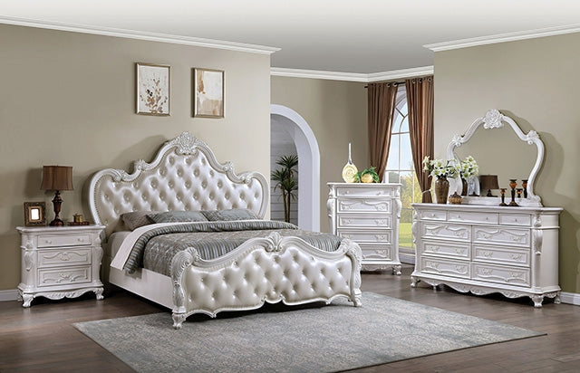 Ventresca Bed White & Chrome - U&U Home Budget Furniture (Carteret, NJ)