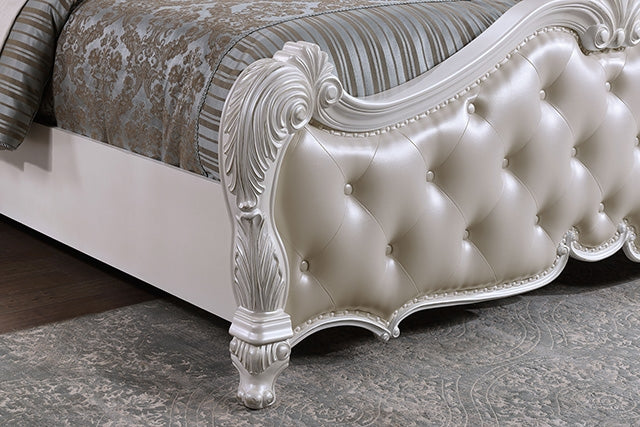 Ventresca Bed White & Chrome - U&U Home Budget Furniture (Carteret, NJ)