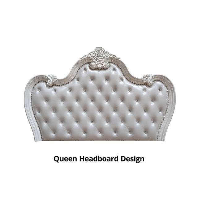 Ventresca Bed White & Chrome - U&U Home Budget Furniture (Carteret, NJ)
