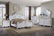 Roselli Bed Chrome & White - U&U Home Budget Furniture (Carteret, NJ)