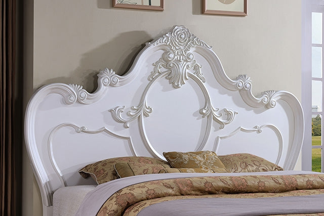 Roselli Bed Chrome & White - U&U Home Budget Furniture (Carteret, NJ)