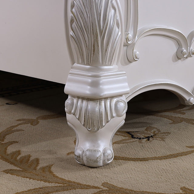Roselli Bed Chrome & White - U&U Home Budget Furniture (Carteret, NJ)