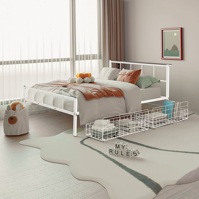 Nicoli Queen Metal Bed With Underbed Storage - U&U Home Budget Furniture (Carteret, NJ)