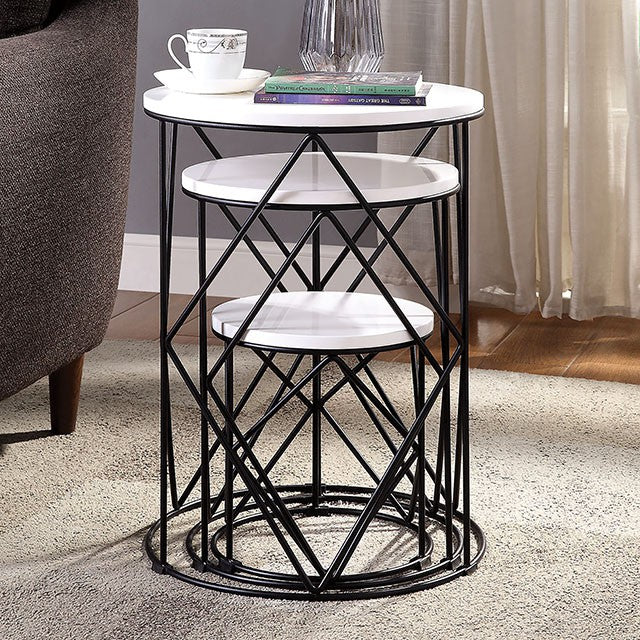 Madyson 3 Pc. Nesting Table - U&U Home Budget Furniture (Carteret, NJ)