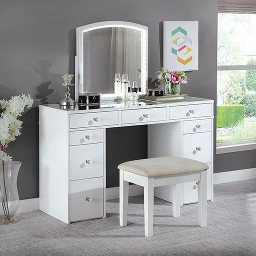 Louise Vanity W/ Stool - U&U Home Budget Furniture (Carteret, NJ)