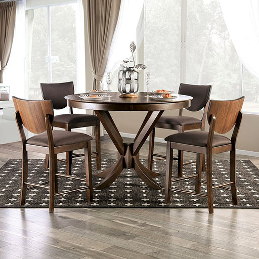 Marina 5 PC Dining Table Set Walnut - U&U Home Budget Furniture (Carteret, NJ)