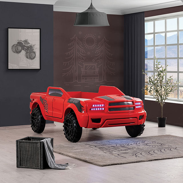 Roverton Bed Red & Grey - U&U Home Budget Furniture (Carteret, NJ)