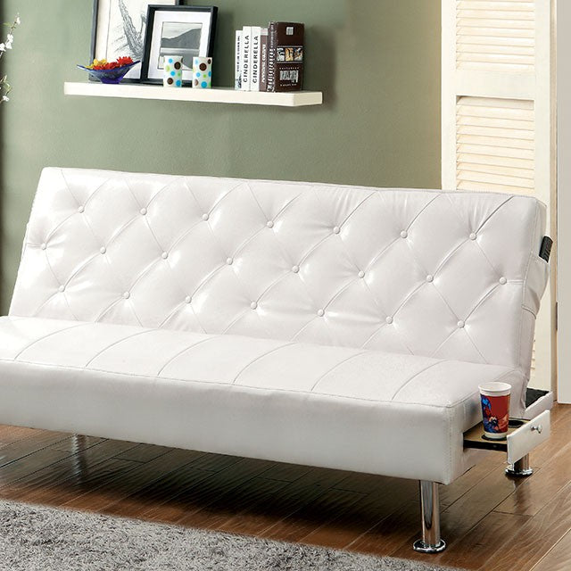Farel Futon Sofa Red & White - U&U Home Budget Furniture (Carteret, NJ)