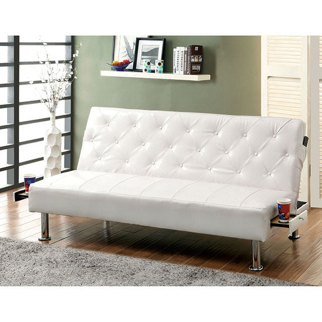 Farel Futon Sofa Red & White - U&U Home Budget Furniture (Carteret, NJ)