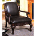 Sheffield Antique Dark Cherry Accent Chair - U&U Home Budget Furniture (Carteret, NJ)