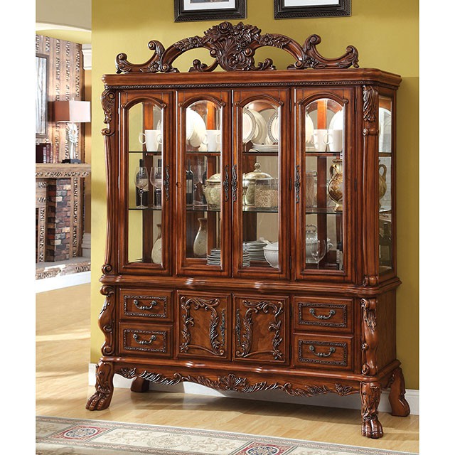 Medieve Antique Oak Hutch & Buffet - U&U Home Budget Furniture (Carteret, NJ)