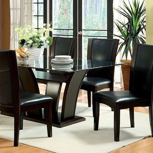 Manhattan 7 Pc Dining Table Set Cherry - U&U Home Budget Furniture (Carteret, NJ)