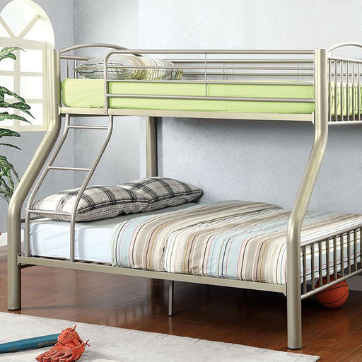 Lovia Metallic Gold Twin/Full Bunk Bed - U&U Home Budget Furniture (Carteret, NJ)