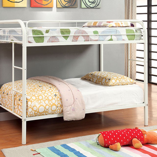 Rainbow Twin/Twin Bunk Bed Black, Silver, & White - U&U Home Budget Furniture (Carteret, NJ)