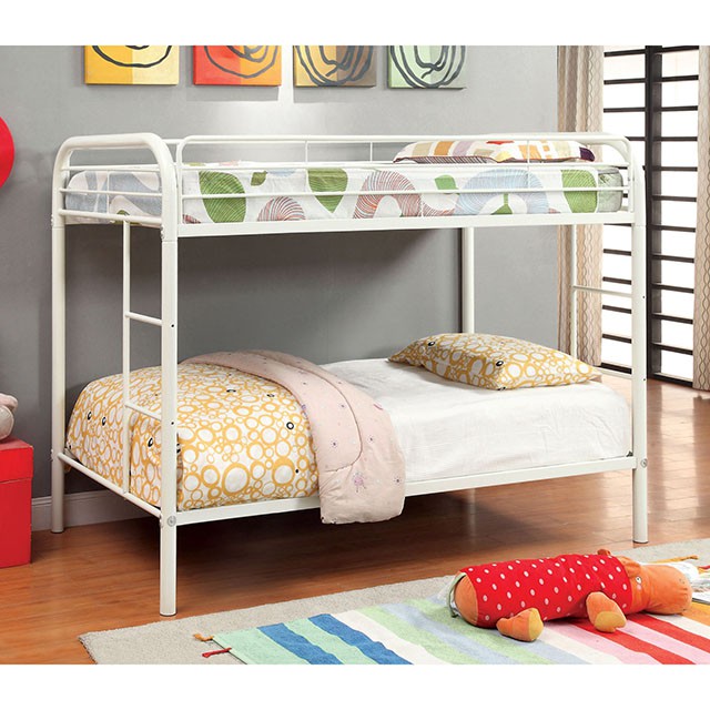 Rainbow Twin/Twin Bunk Bed Black, Silver, & White - U&U Home Budget Furniture (Carteret, NJ)