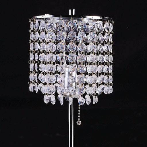 Perla Chrome Table Lamp - U&U Home Budget Furniture (Carteret, NJ)