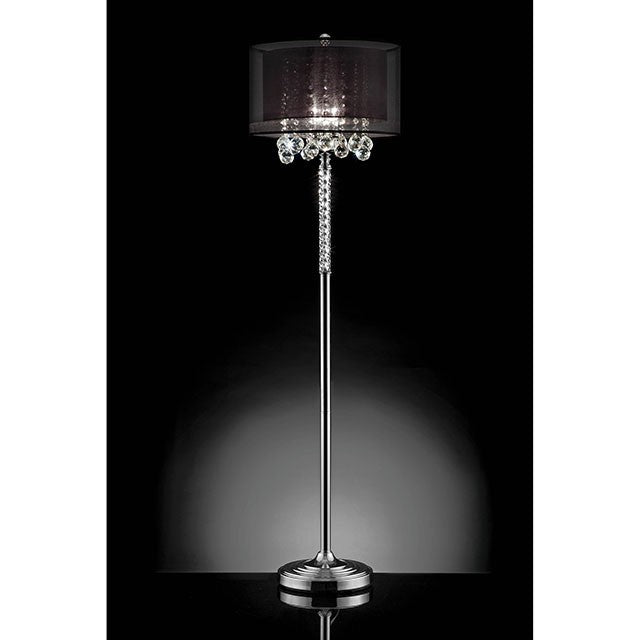 Ivy Chrome Floor Lamp - U&U Home Budget Furniture (Carteret, NJ)