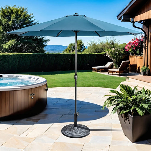 Mora 11' Outdoor Umbrella + 21" Round Base - U&U Home Budget Furniture (Carteret, NJ)