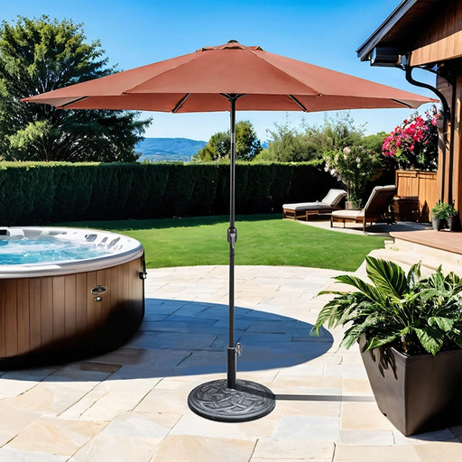 Mora 11' Outdoor Umbrella + 21" Round Base - U&U Home Budget Furniture (Carteret, NJ)