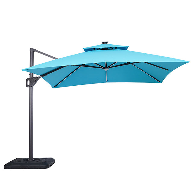 Sano 10 Ft Square Umbrella w/ Double Top w/ LED + 37" Large Base - U&U Home Budget Furniture (Carteret, NJ)