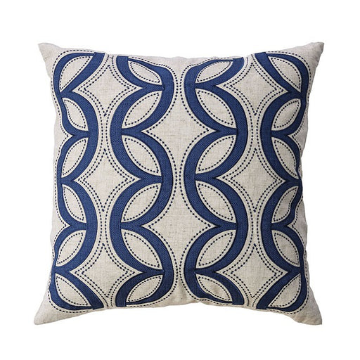 Teri Natural/Indigo 20" X 20" Pillow, Natural & Indigo (2/CTN) - U&U Home Budget Furniture (Carteret, NJ)
