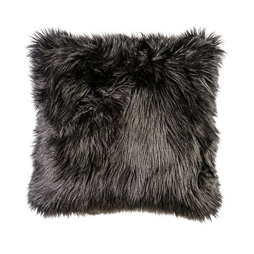 Jet Black 20" X 20" Pillow, Fur Black (2/CTN) - U&U Home Budget Furniture (Carteret, NJ)