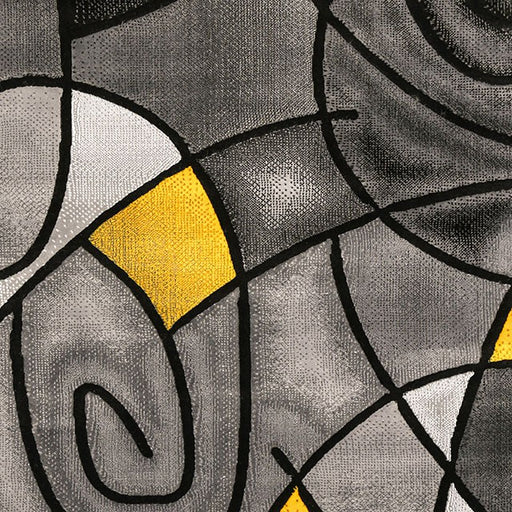 Sivas Charcoal Yellow 8' X 10' Area Rug - U&U Home Budget Furniture (Carteret, NJ)