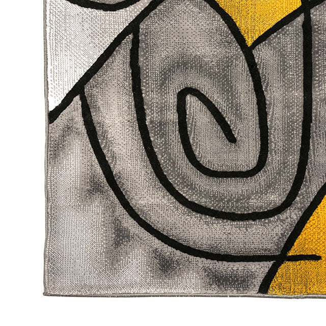 Sivas Charcoal Yellow 8' X 10' Area Rug - U&U Home Budget Furniture (Carteret, NJ)
