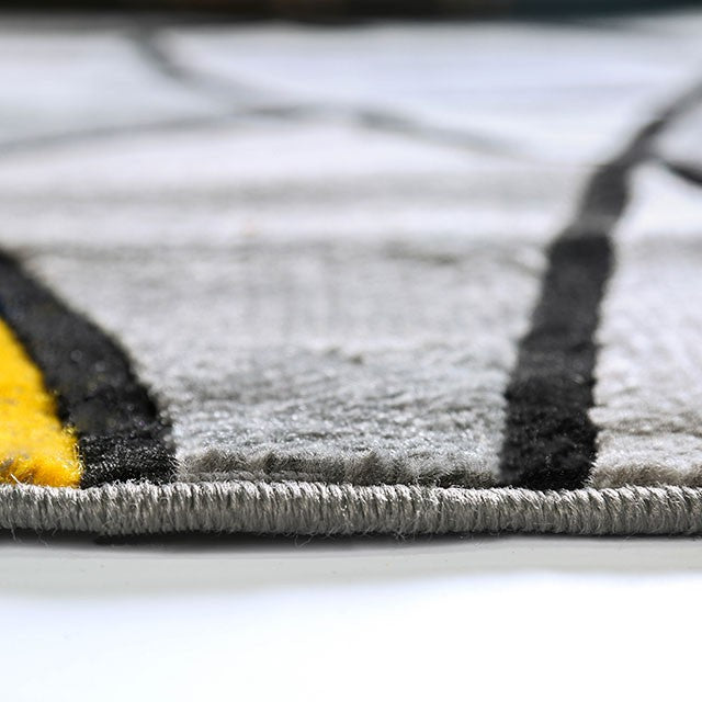 Sivas Charcoal Yellow 8' X 10' Area Rug - U&U Home Budget Furniture (Carteret, NJ)