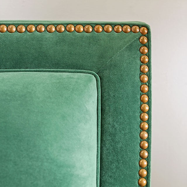VERDANTE Emerald Green/Gold Sofa - U&U Home Budget Furniture (Carteret, NJ)