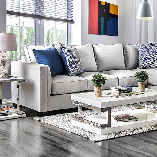 Ornella Light Gray/Blue Sectional - U&U Home Budget Furniture (Carteret, NJ)