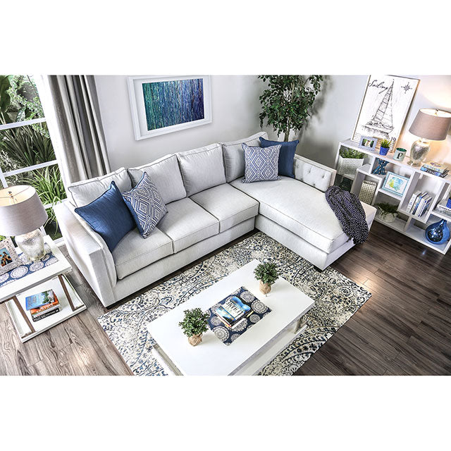 Ornella Light Gray/Blue Sectional - U&U Home Budget Furniture (Carteret, NJ)