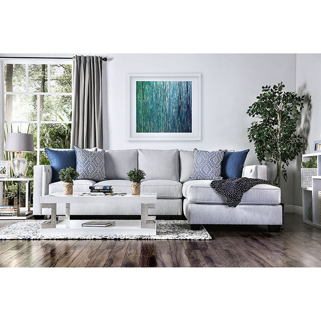 Ornella Light Gray/Blue Sectional - U&U Home Budget Furniture (Carteret, NJ)
