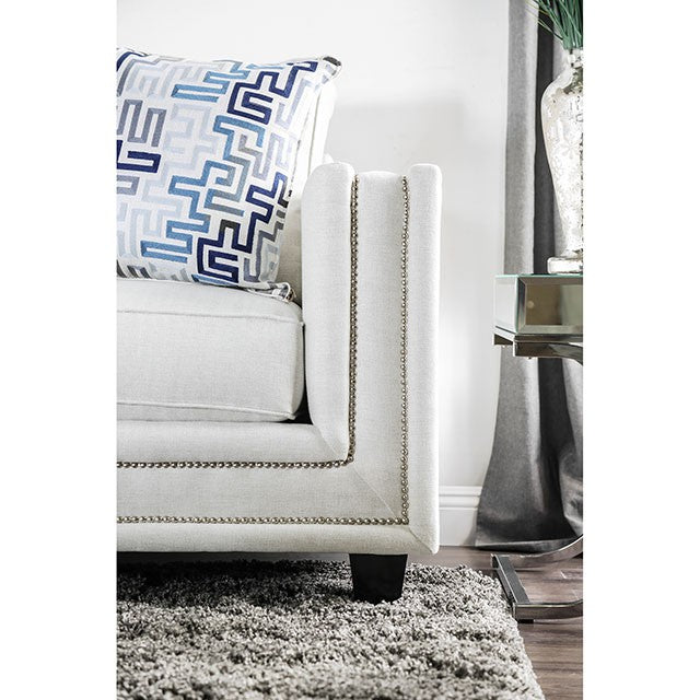 Ilse Off-White/Blue Sofa - U&U Home Budget Furniture (Carteret, NJ)