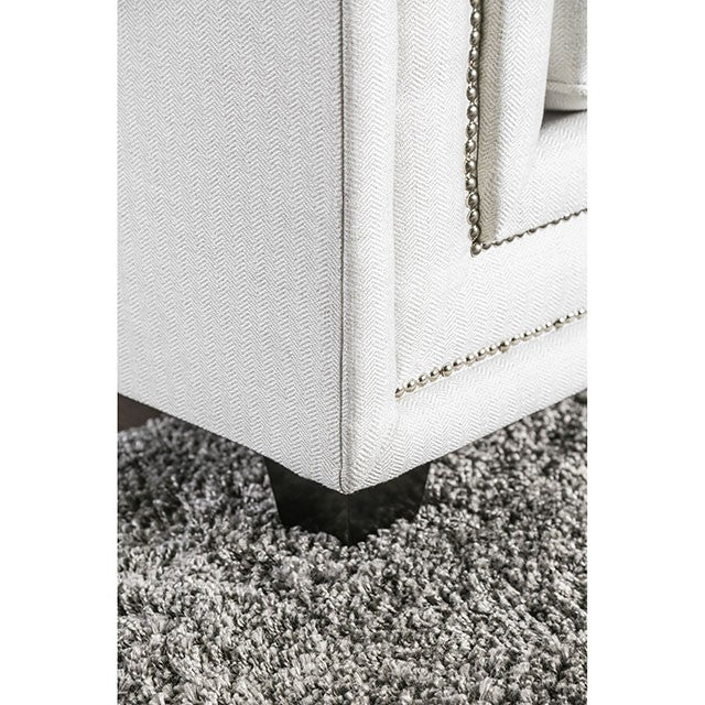 Ilse Off-White/Blue Sofa - U&U Home Budget Furniture (Carteret, NJ)