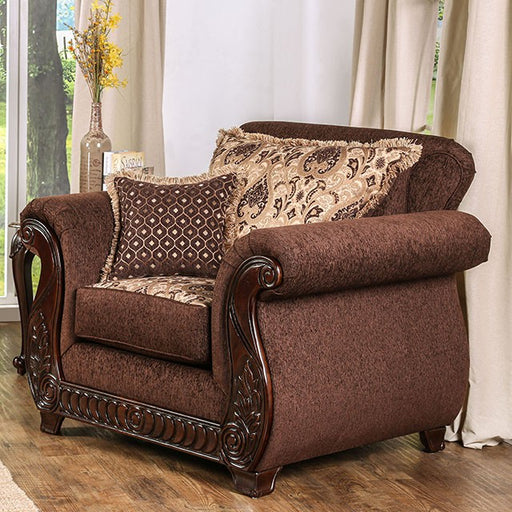 TABITHA Brown Chair, Brown - U&U Home Budget Furniture (Carteret, NJ)